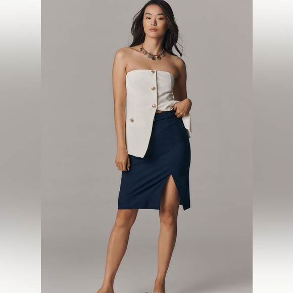 Anthropologie NWT top rated S belted pencil skirt; flattering “magic fabric” - Picture 3 of 16